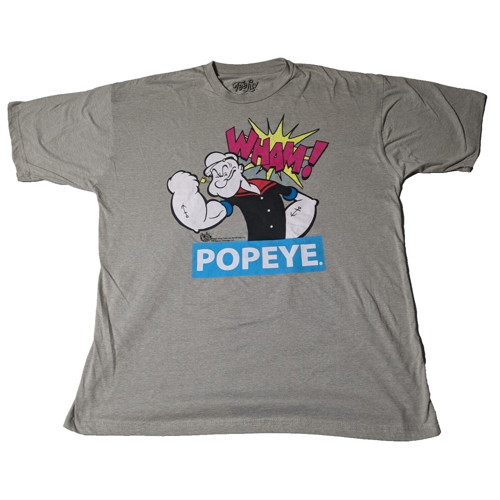 POPEYE THE‎ SAILOR MAN WHAM Men Big & Tall 2XLT Gray Cotton Blend T-Shirt
